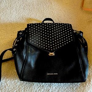 Michael Kors Bristol studded black leather backpack